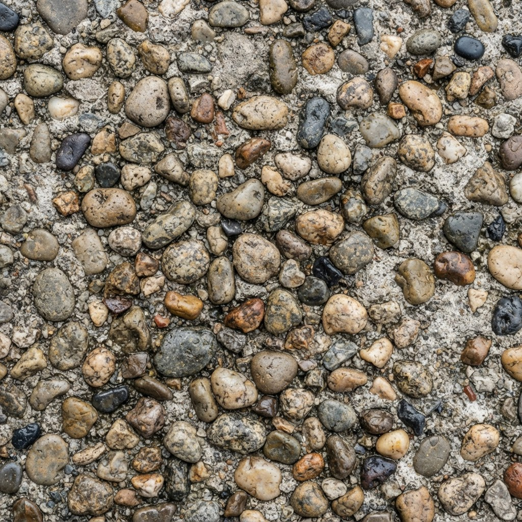 Close-up texture of exposed aggregate concrete
